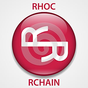 Rchain Coin cryptocurrency blockchain icon. Virtual electronic, internet money or cryptocoin symbol, logo