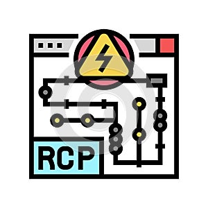 rcp electrical plans interior design color icon vector illustration