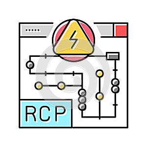 rcp electrical plans interior design color icon vector illustration