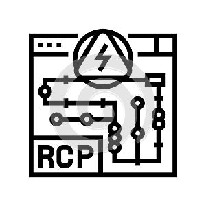 rcp electrical plans interior design line icon vector illustration