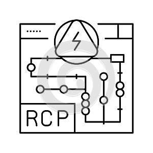 rcp electrical plans interior design line icon vector illustration