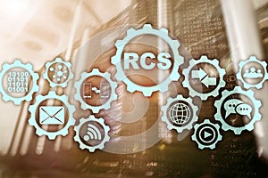 RCS. Rich Communication Services. communication Protocol. Technology concept