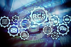 RCS. Rich Communication Services. ommunication Protocol. Technology concept