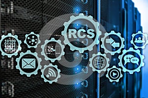 RCS. Rich Communication Services. ommunication Protocol. Technology concept