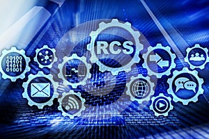 RCS. Rich Communication Services. ommunication Protocol. Technology concept.