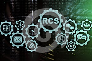 RCS. Rich Communication Services. ommunication Protocol. Technology concept.