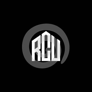 RCU letter logo design on BLACK background. RCU creative initials letter logo concept. RCU letter design.RCU letter logo design on