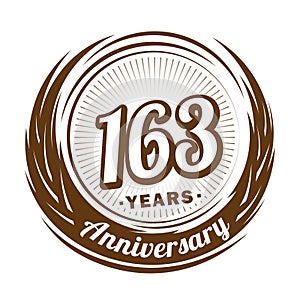 163years anniversary. Elegant anniversary design. 163rd logo.