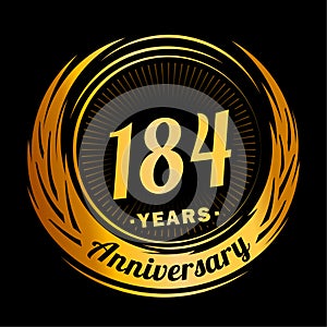 184 years anniversary. Elegant anniversary design. 184th logo.