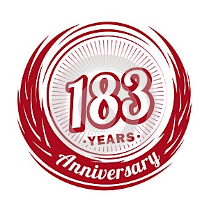 183 years anniversary. Elegant anniversary design. 183rd logo.