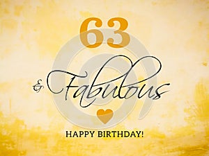 63rd birthday card wishes illustration