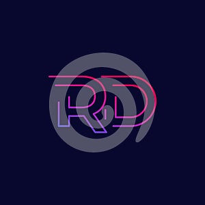 RD letters logo design, line vector