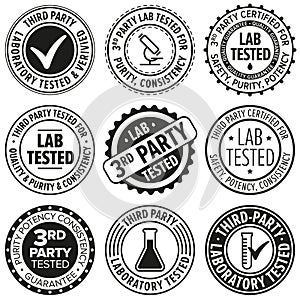 3rd party lab tested round badges. Sign for quality, consistency, purity and potency photo