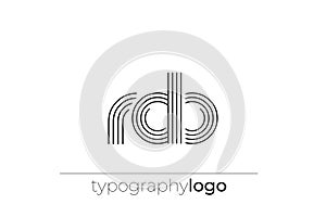 RDB modern geometric typography logo