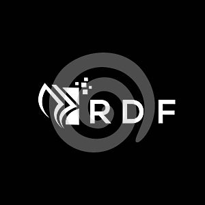 RDF credit repair accounting logo design on BLACK background. RDF creative