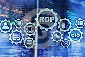 RDP Remote Desktop Protocol. Terminal Services. Server background