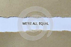 we're all equal on white paper