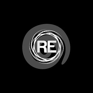 RE circle Unique abstract geometric logo design