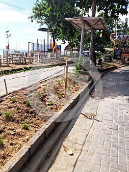 The re-construction of a pathway on the beach side