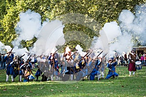 Re-enactment of battle for Pressburg at Bratislava, Slovakia on September 30, 2017