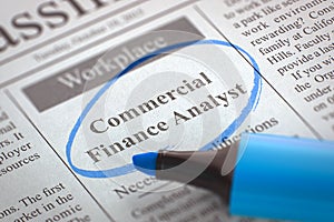 We're Hiring Commercial Finance Analyst. 3D