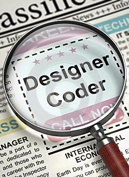 We`re Hiring Designer Coder. 3D. photo