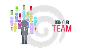 We\'re hiring and join our team concept with business people