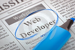 We're Hiring Web Developer. 3D.