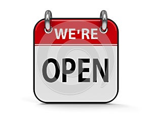 We`re Open sign