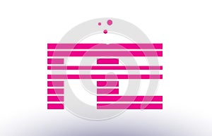 re r e pink purple line stripe alphabet letter logo vector template