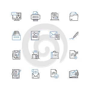 Re-wording line icons collection. Paraphrasing, Rewriting, Restating, Recasting, Reformulating, Rescripting, Revising photo