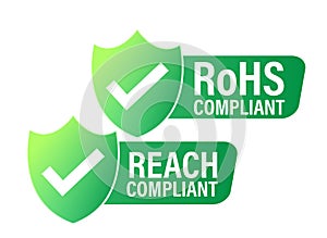 `reach compliance` and RoHS compliant vector icon