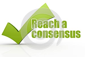 Reach a consensus word with green checkmark
