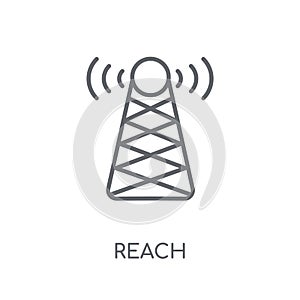 Reach linear icon. Modern outline Reach logo concept on white ba