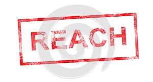 Reach in red rectangular stamp