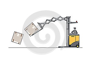 Reach truck overloading concept.