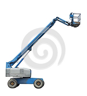 Reach truck platform isolated.