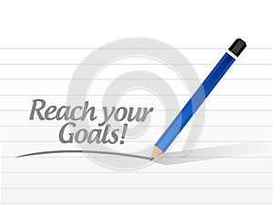 Reach your goals message illustration design