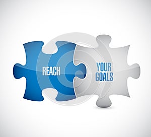 reach your goals target puzzle pieces message