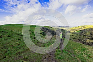 Reaching the entrance path to Thor\'s Cave, in Wetton, Staffordshire.