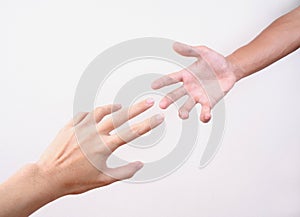 Reaching hands