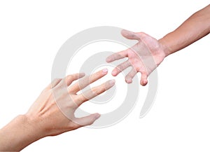 Reaching hands