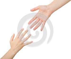 Reaching hands