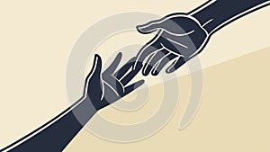 Reaching Hands Connection Helping Gesture Vector, vector design Generative AI