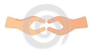 Reaching Hands Icon, Connection or Support, vector design Generative AI