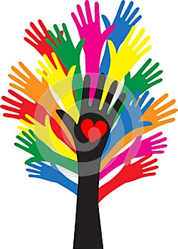 Reaching hands love freedom diversity