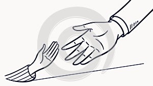 Reaching Hands Offering Support and Connection, vector design Generative AI