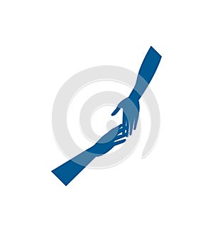 Reaching hands help symbol icon isolated