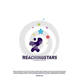 Reaching Stars Logo Design Concept Vector. Child Dream star logo. Colorful, Creative Symbol, Icon