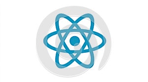 React.js Logo Icon on White Background, Web Development JavaScript Library Symbol